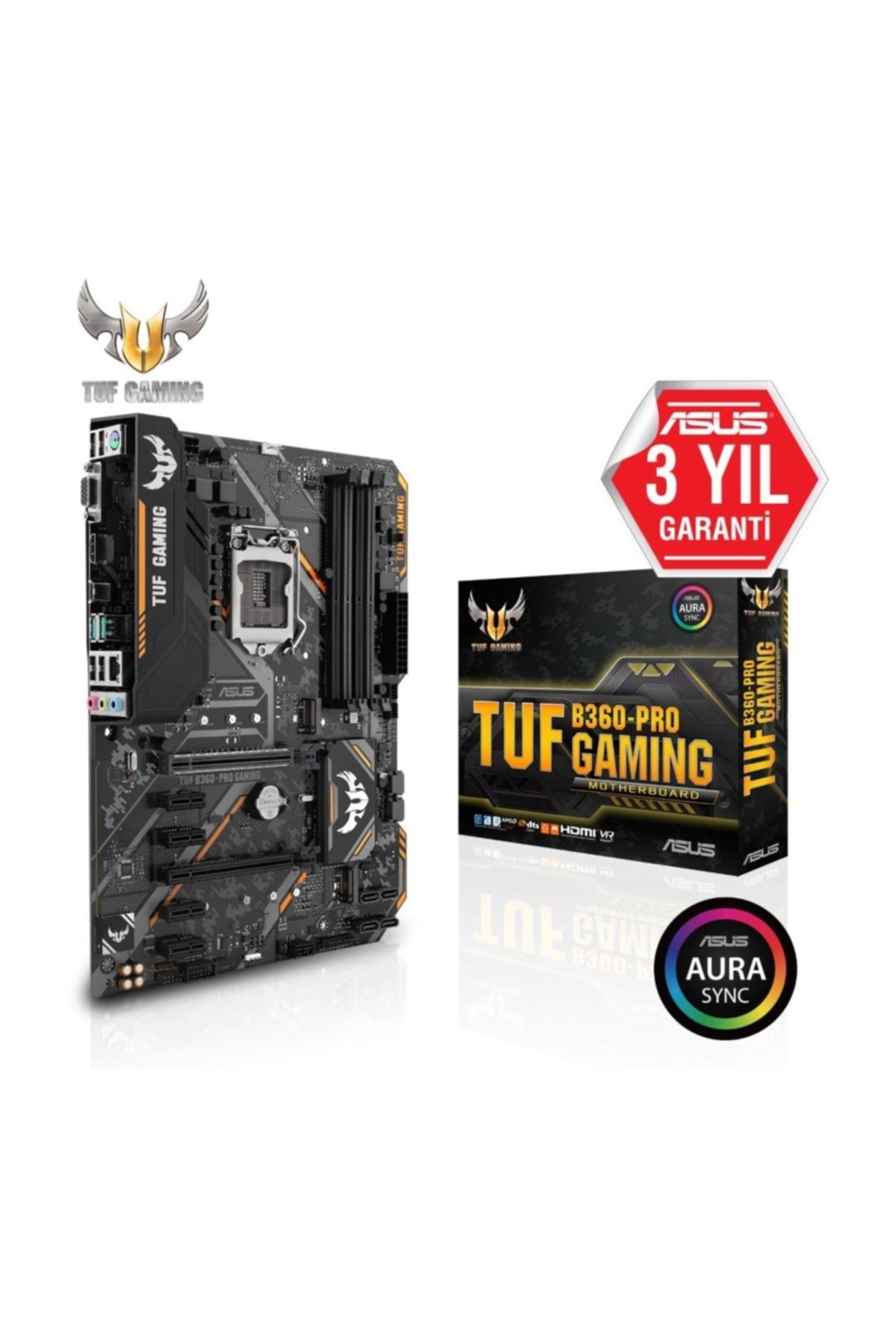 Asus Tuf B360 Pro Gaming Intel B360 1151 V 2 Soket 2666mhz Ddr4 Usb 3 1 Hdmi Rgb Led Anakart Trendyol