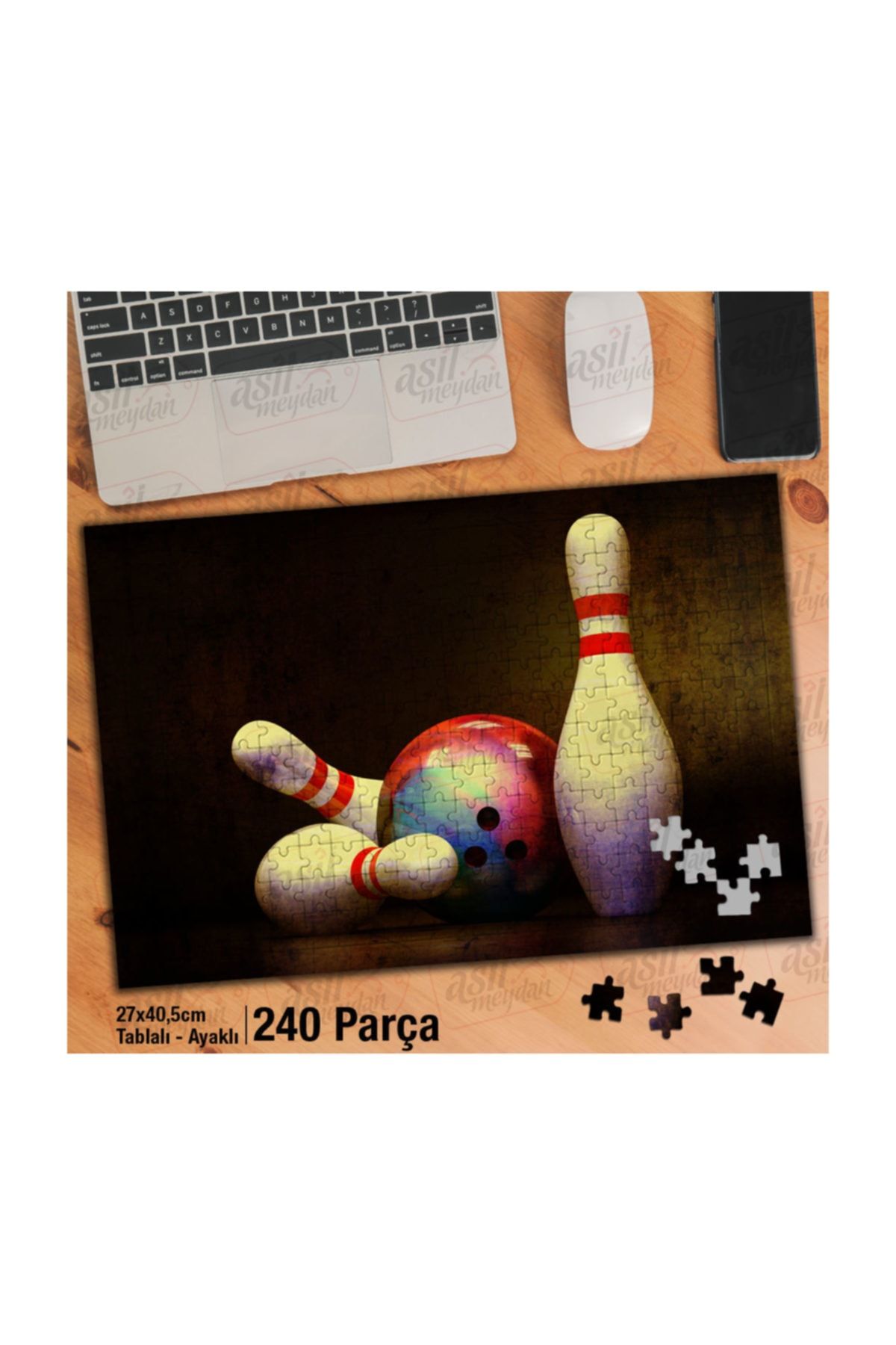 Asilmeydan Asil Hobi - Bowling - Kuka - Top- Oyun - Spor - Yapboz - Ayak Destekli 240 Parça Puzzle