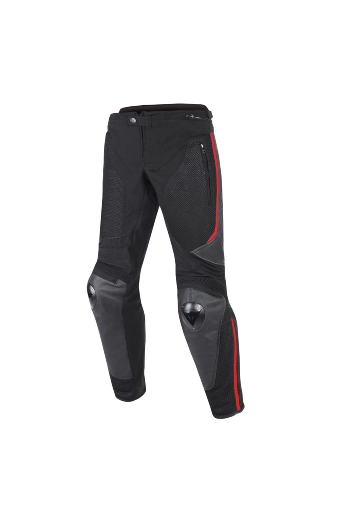Dainese Mig Deri-Tekstil Pantolon Black Red Lava