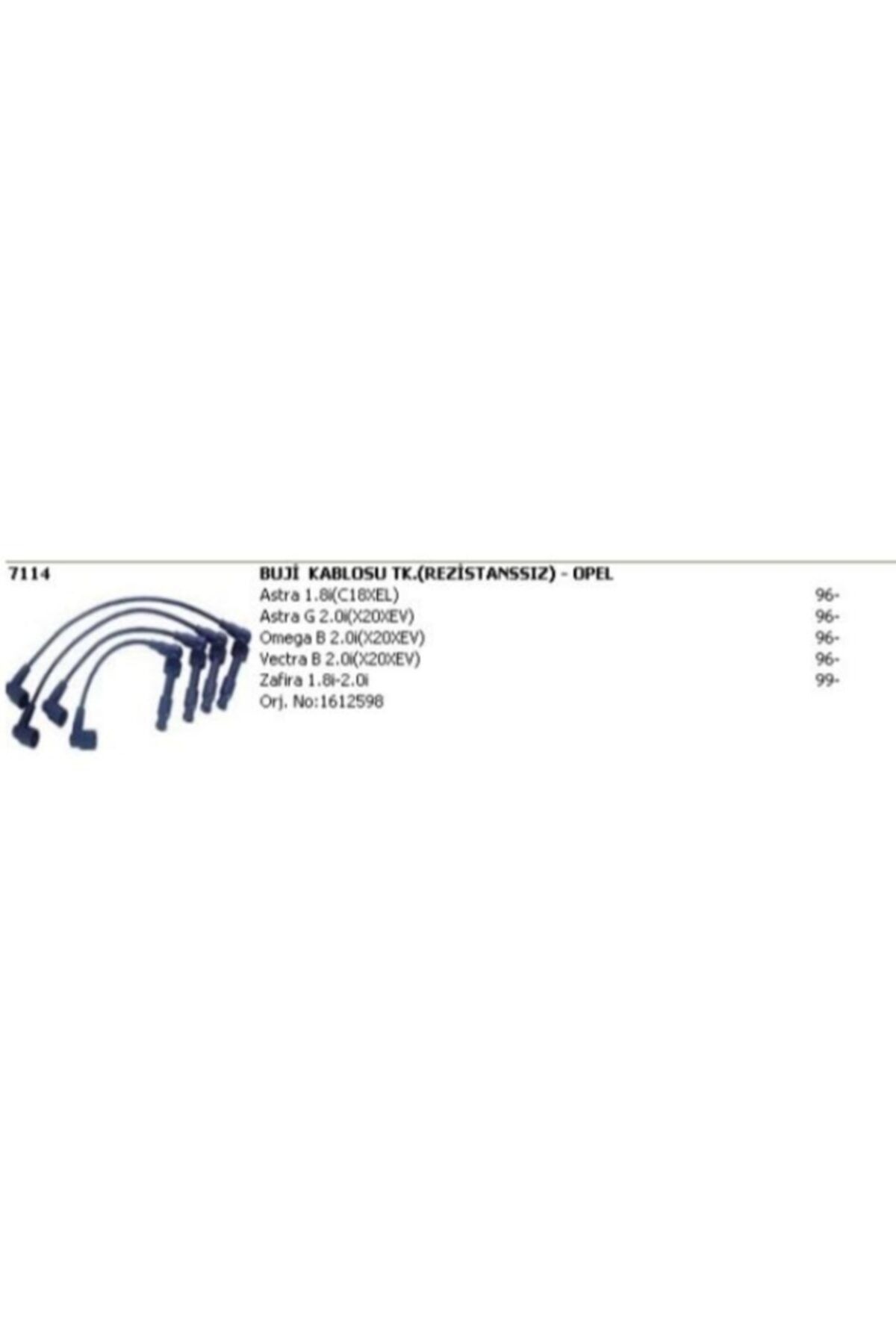 Unuvar Buji Kablosu Astra G 2 0i Vectra B 2 0i 612598 1612552 1612598 Trendyol