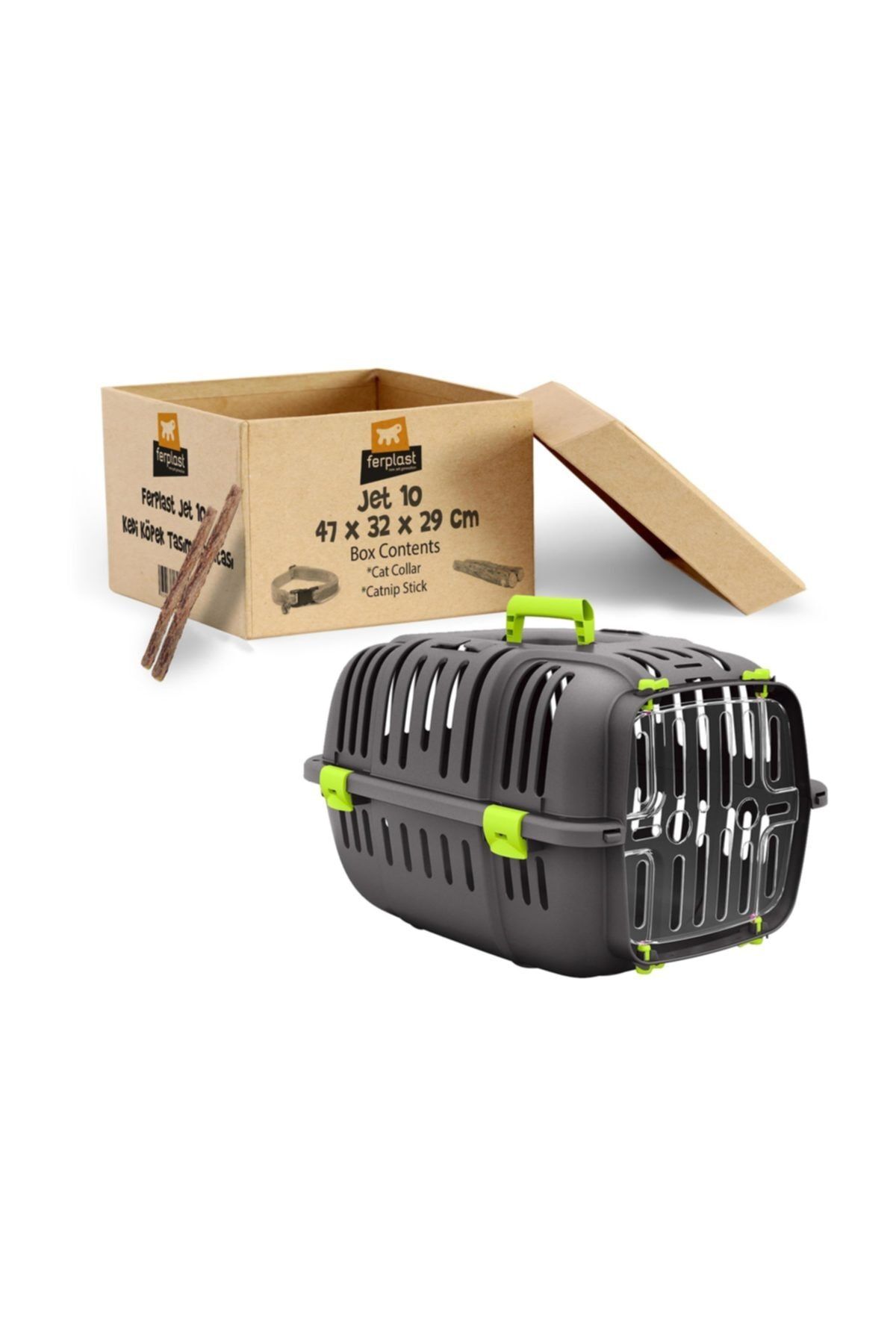 Ferplast Yeşil Jet 10 Kedi Taşıma Çantası 47x32x29 cm