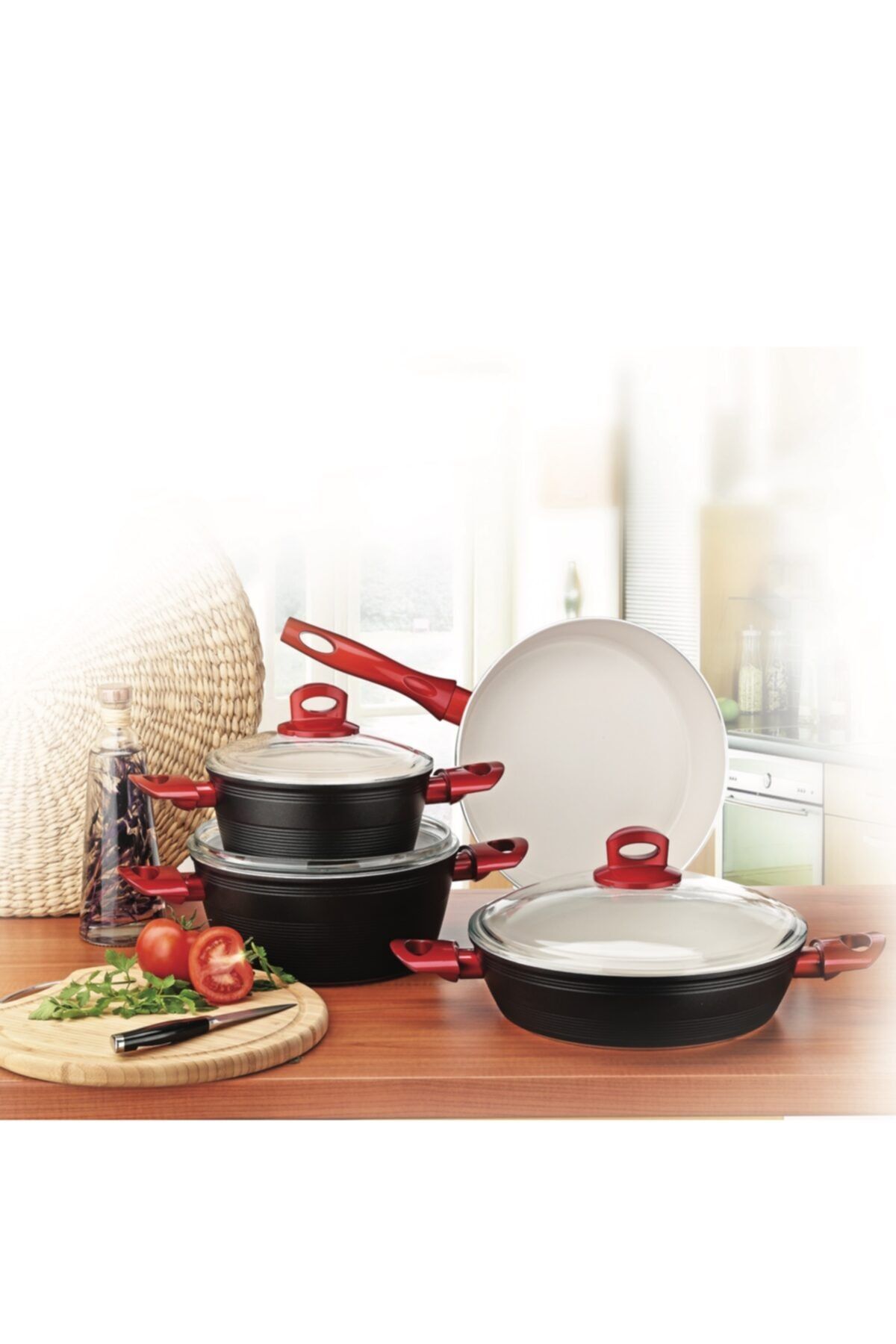 karaca 7 parca non stick ceramica seramik tencere seti fiyati yorumlari trendyol