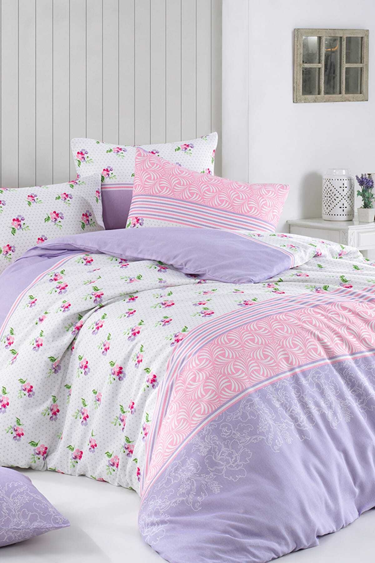 Jolly Home Cift Kisilik Nevresim Takimi Merry Lila Fiyati Yorumlari Trendyol