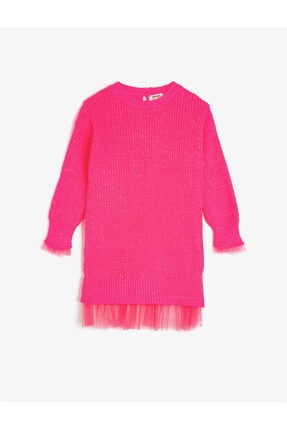 Koton Kids Neon Pembe Kız &Ccedil;ocuk Kazak