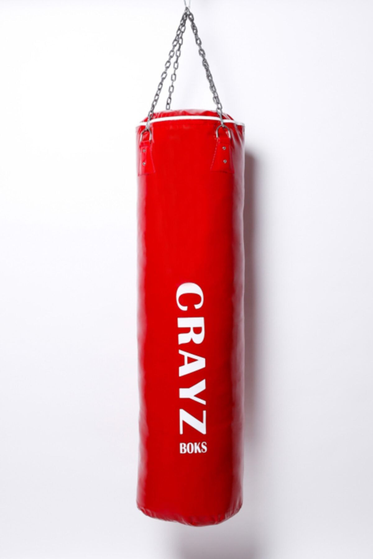 CRAYZ Kırmızı 120x35 İçi Boş Zincirli Kum Torbası ve Askı Aparatı
