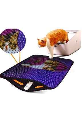 Elekli Desenli Kedi Tuvalet Önü Paspası 60 X 45 Cm Sepette Iki Kedi Image 0