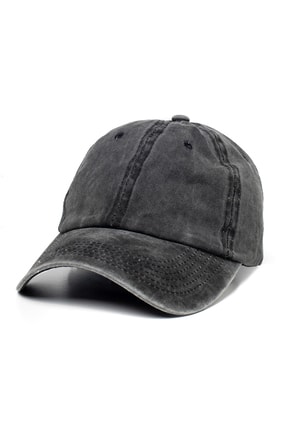 Unisex Siyah Yıkamalı Kep Şapka Image 0