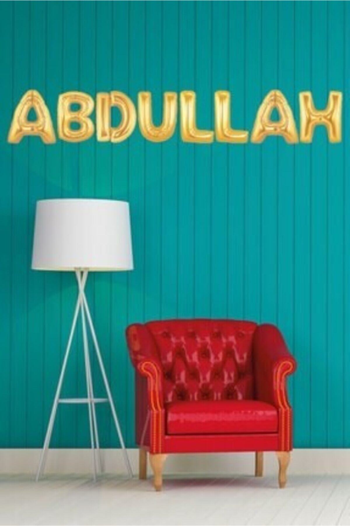 partisüs Doğum Günü Abdullah Altın Harf Folyo Balon Set