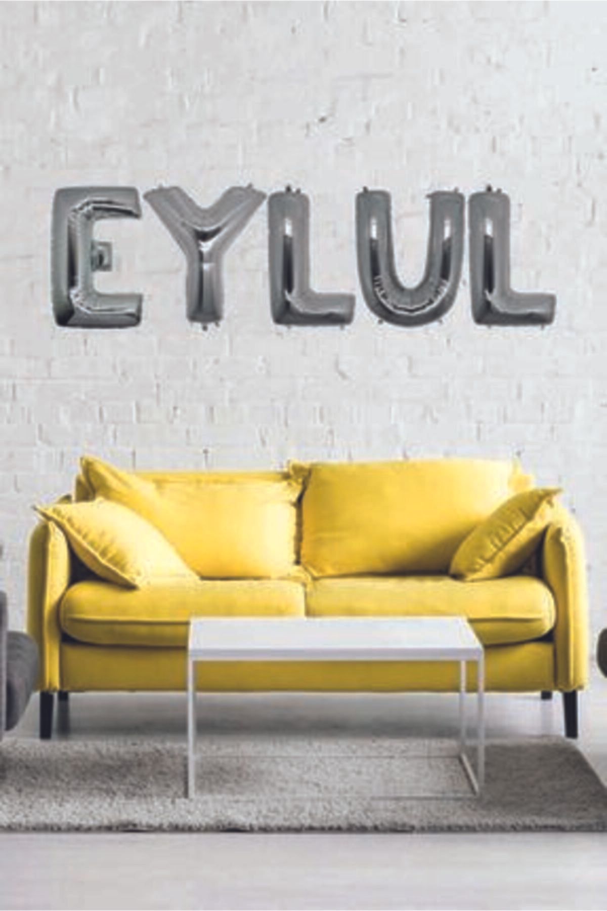 partisüs Doğum Günü Eylül Gümüş Harf Folyo Balon Set