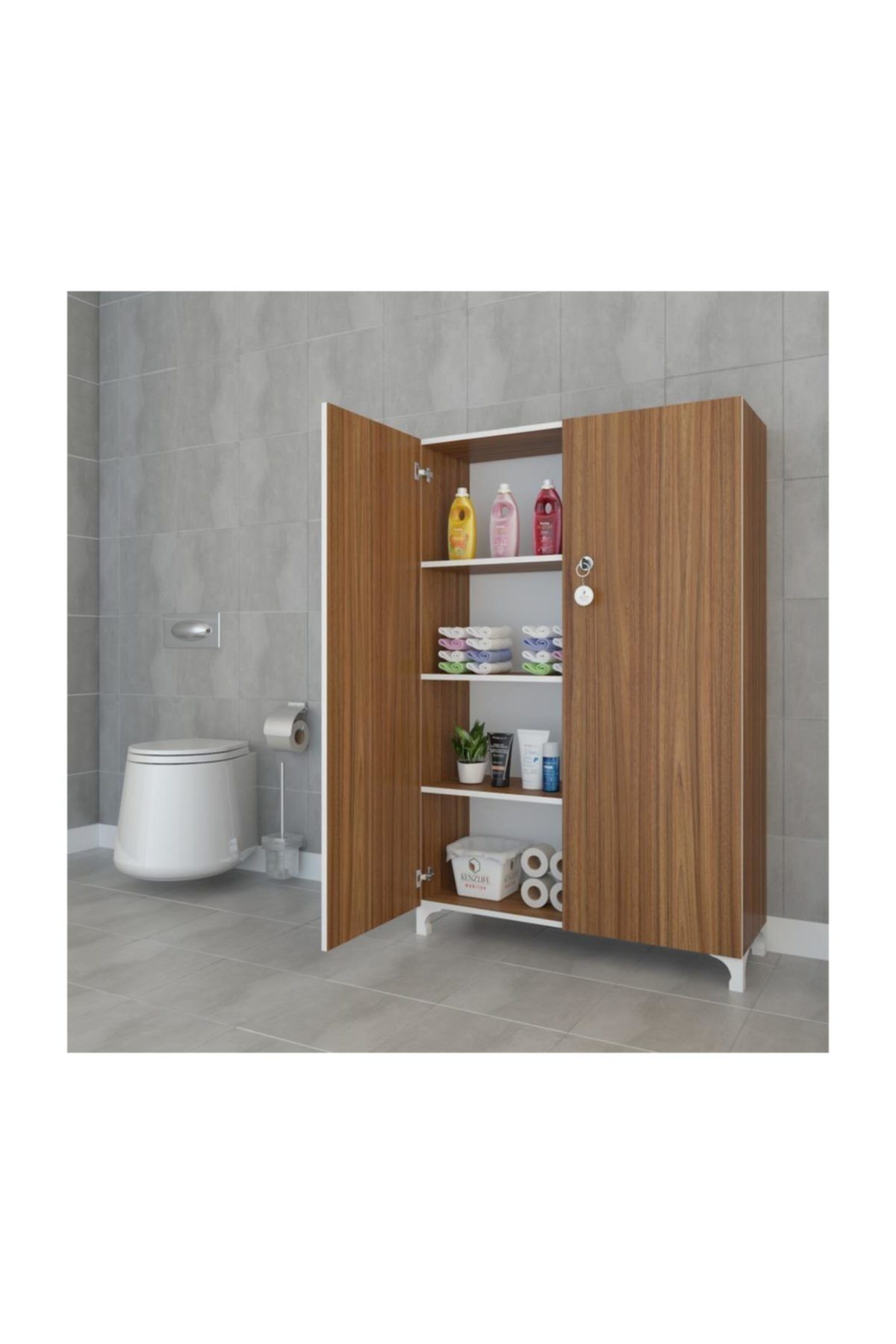 Kenzlife mutfak dolabı çilem 148*090*032 cvz kilitli ayaklı banyo evrak ofis kitaplık ayakkabılık