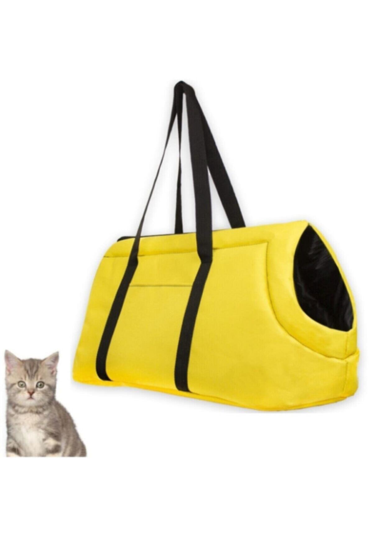 Tropheus çanta Kedi Çantası Sarı Kedi Taşıma Seyahat Omuz Evcil Hayvan Çantası Kalın El Tutamaçlı Sarı