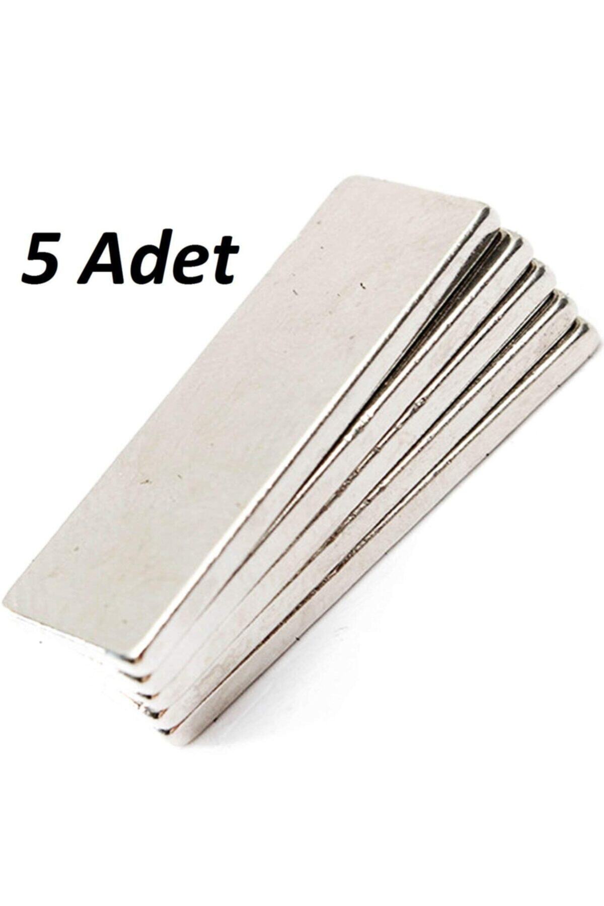 Dünya Magnet 5 Adet 40mm X 10mm X 3mm Köşeli Süper Güçlü Neodyum Mıknatıs