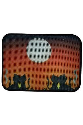 Elekli Desenli Kedi Tuvalet Önü Paspası 60 X 45 Cm Gün Batımı Image 0