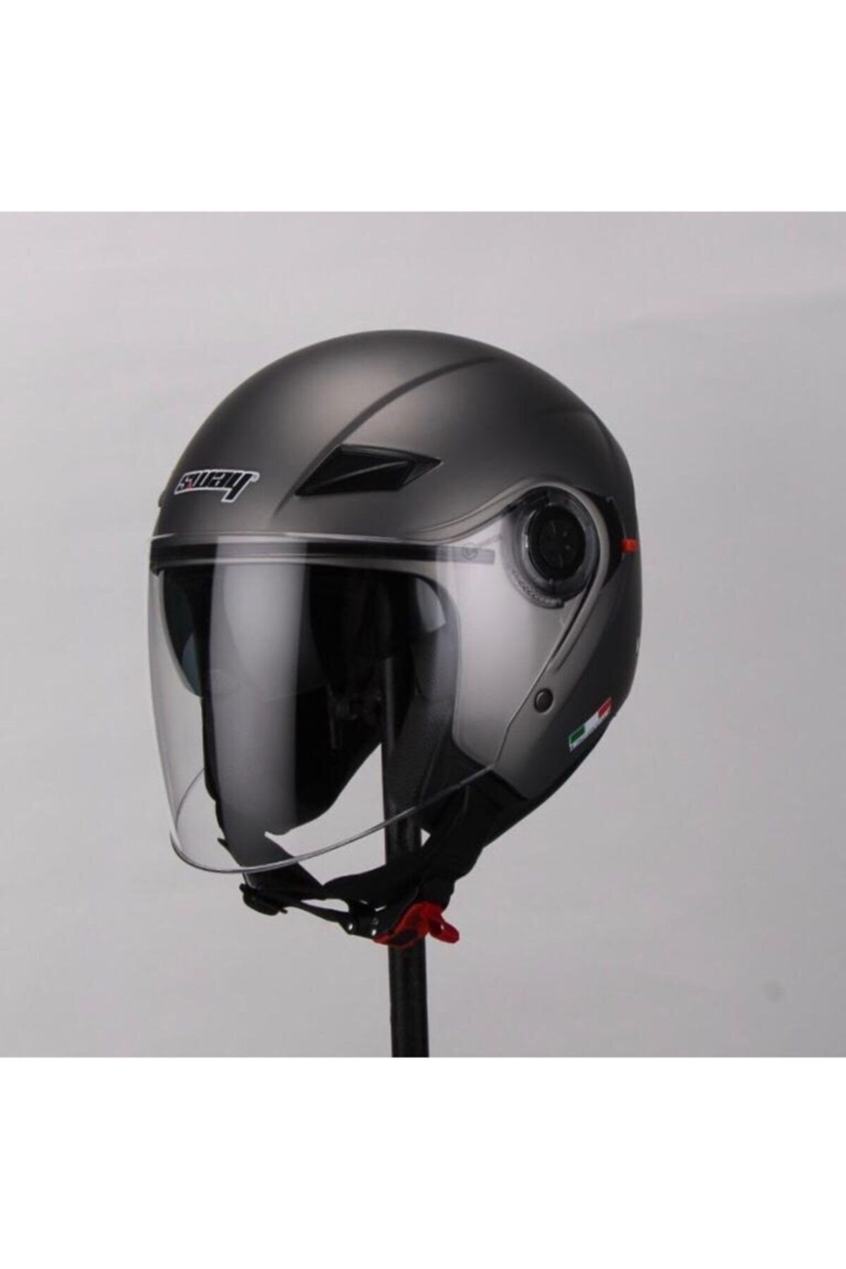 Sway Kask 702b Yarım Açık Güneş Vizörlü Grii Motosiklet Kask