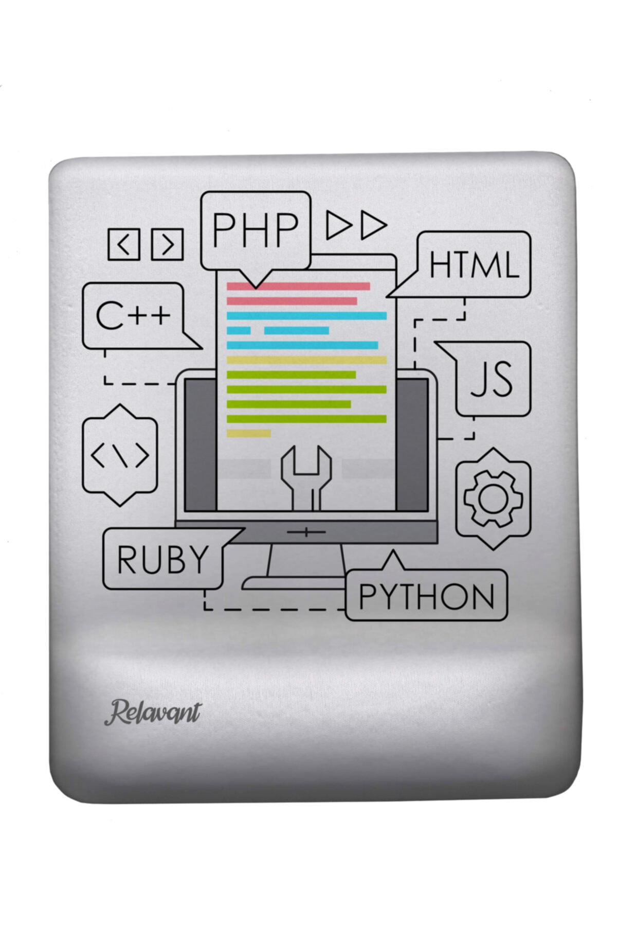 Relavant Coder Baskılı Mouse Pad Bilek Destekli