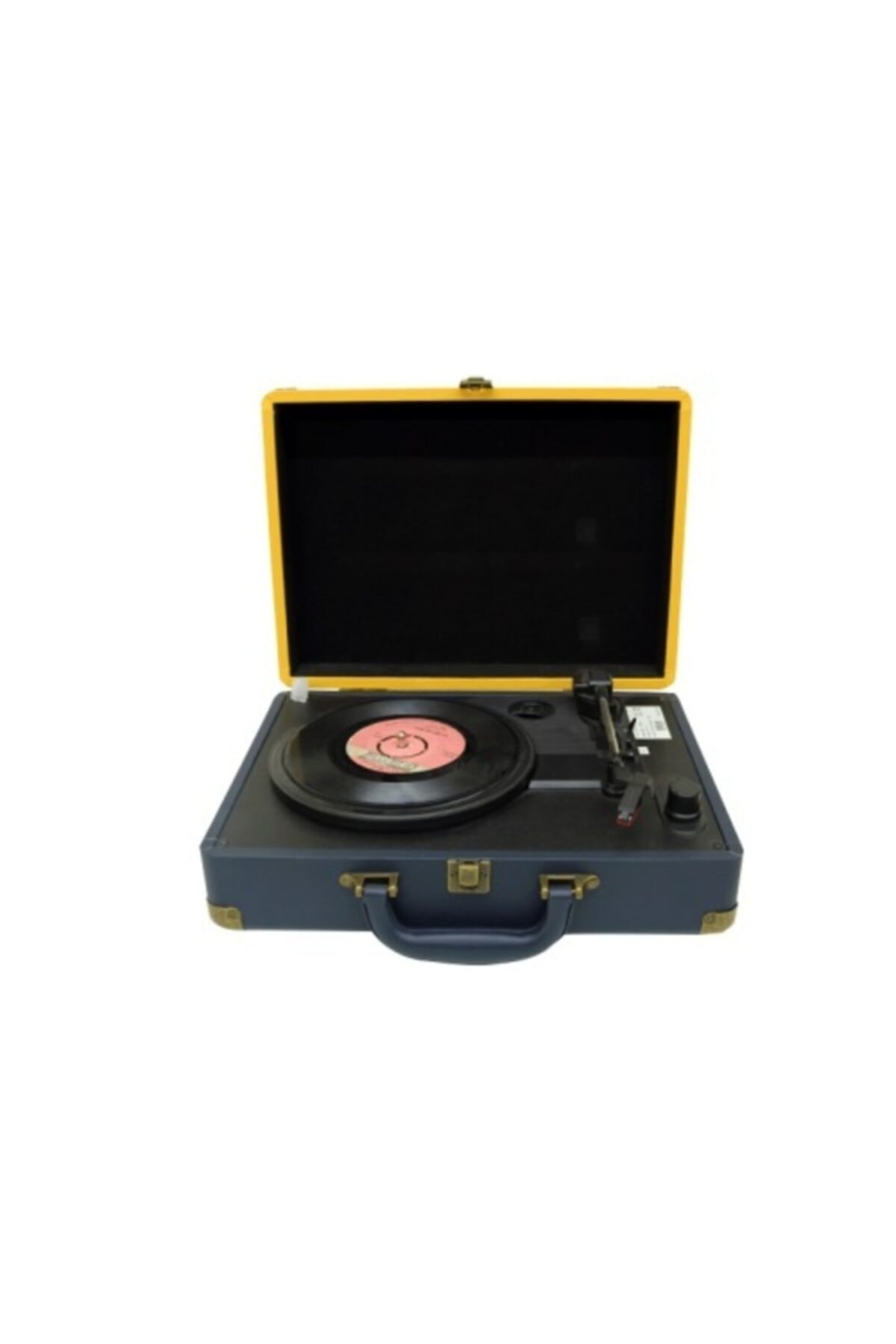 UygunSepet Retro Şarjlı Bluetoothlu Taşınabilir Çanta Pikap - Sarı Lacivert