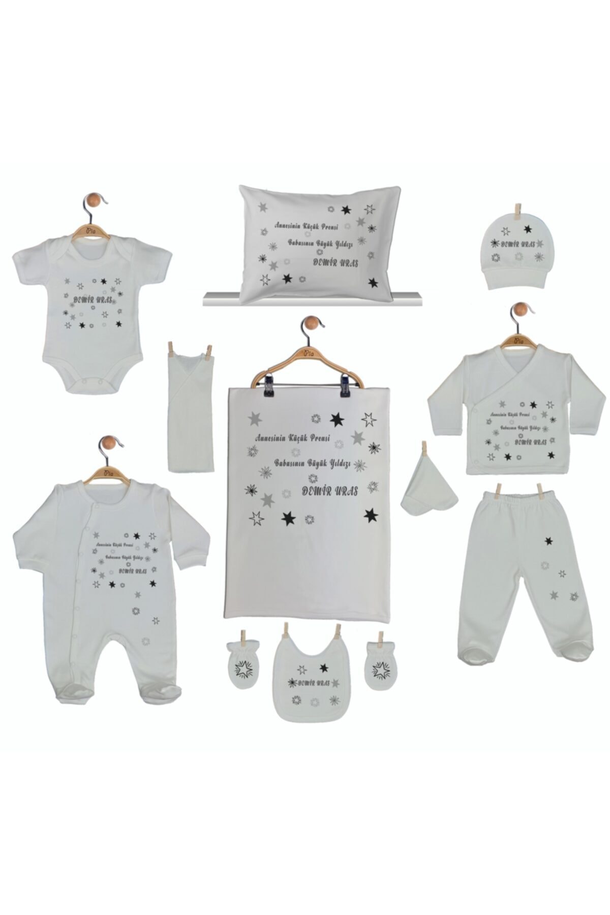 bebegen Unisex Bebek Beyaz 11 Parça İsme Özel Hastane Çıkışı-1950