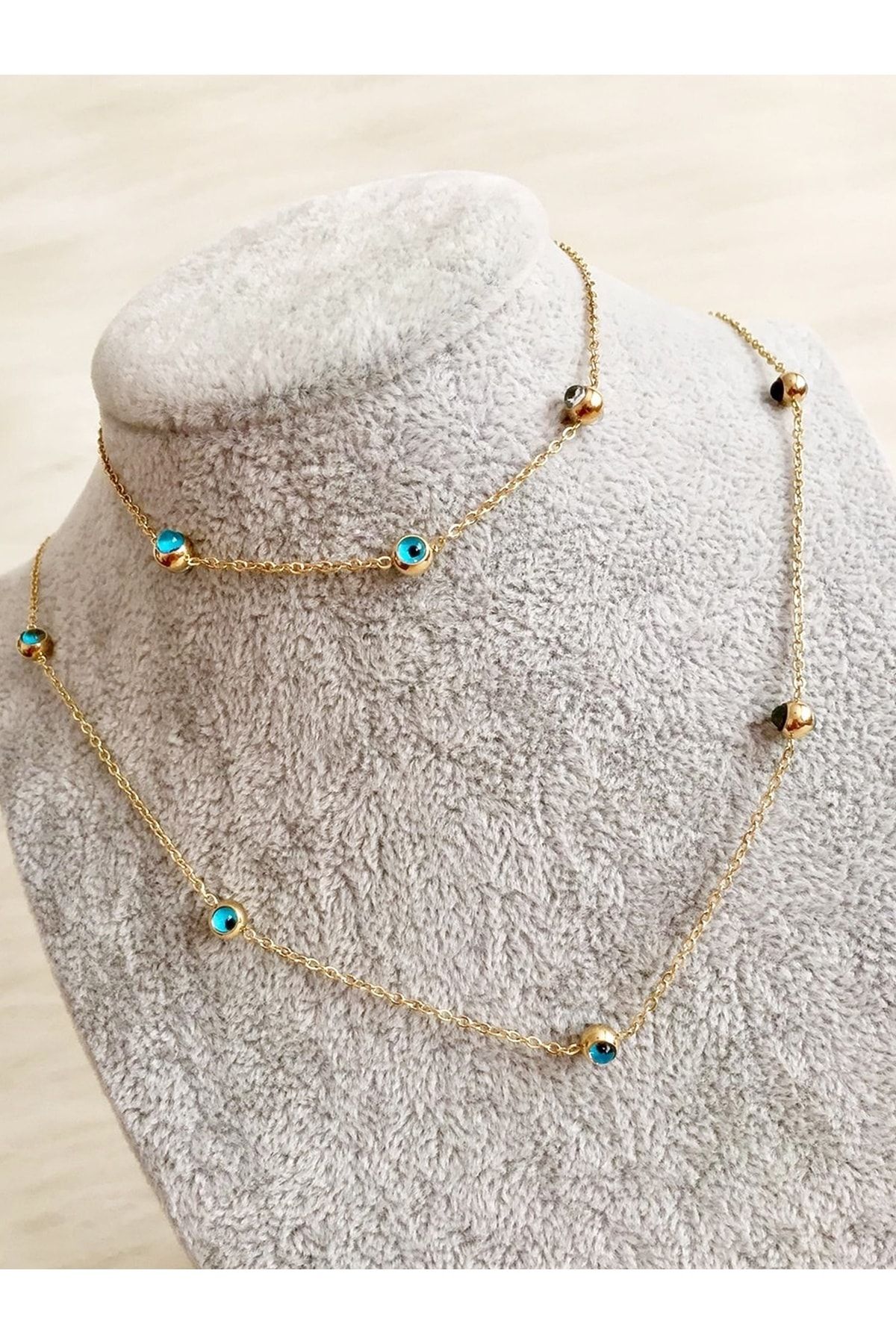 DS DİAMONDSHOP Kadın Çelik Bileklik Kolye set Bk-1502