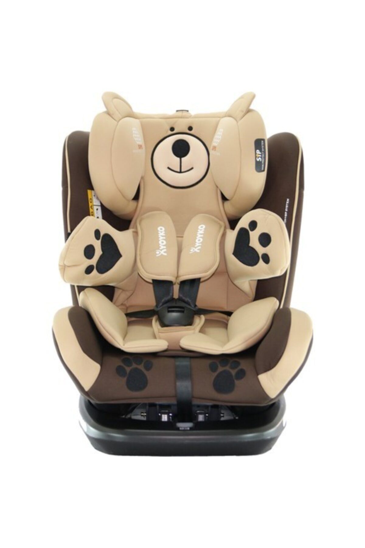 YOYKO Kahverengi Bear 360 ° Dönebilir Yatabilir 0-36 Kg Oto Koltuğu Isofıx/sıp/latch