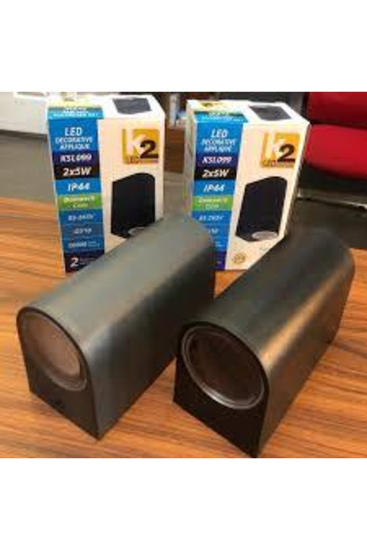Kendal Ledli Dekoratif Aplik Gu10 Duy Damberli Cam 2x5w Antrasit