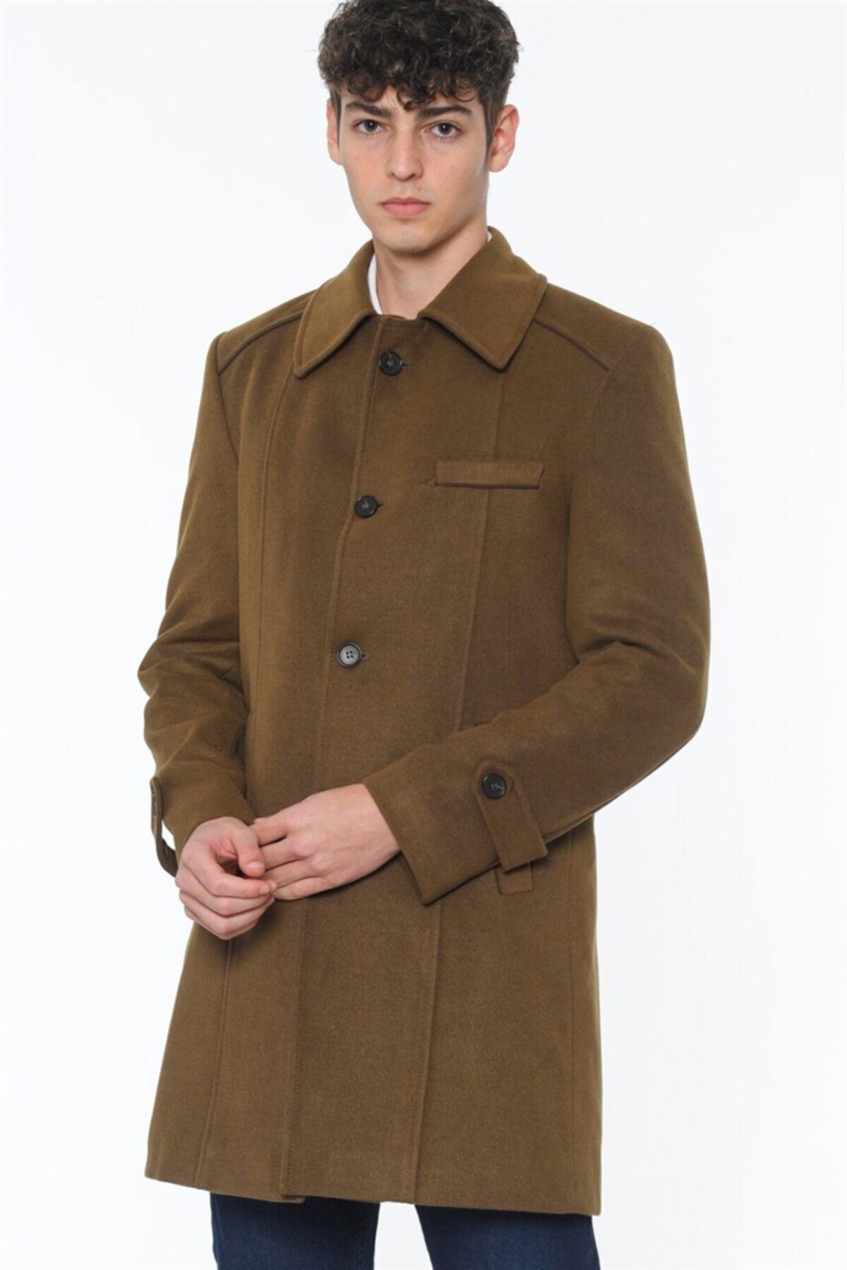 Dewberry Battal Palto-camel