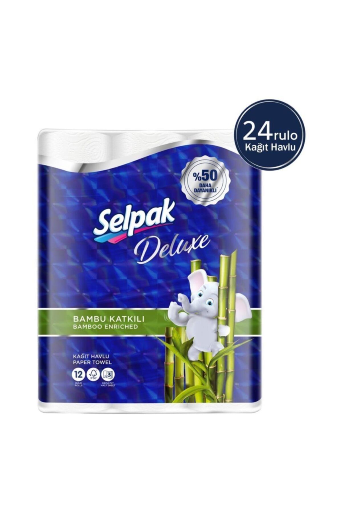 Selpak Delüx Bambu Kağıt Havlu 12 Rulo 2 Li Paket
