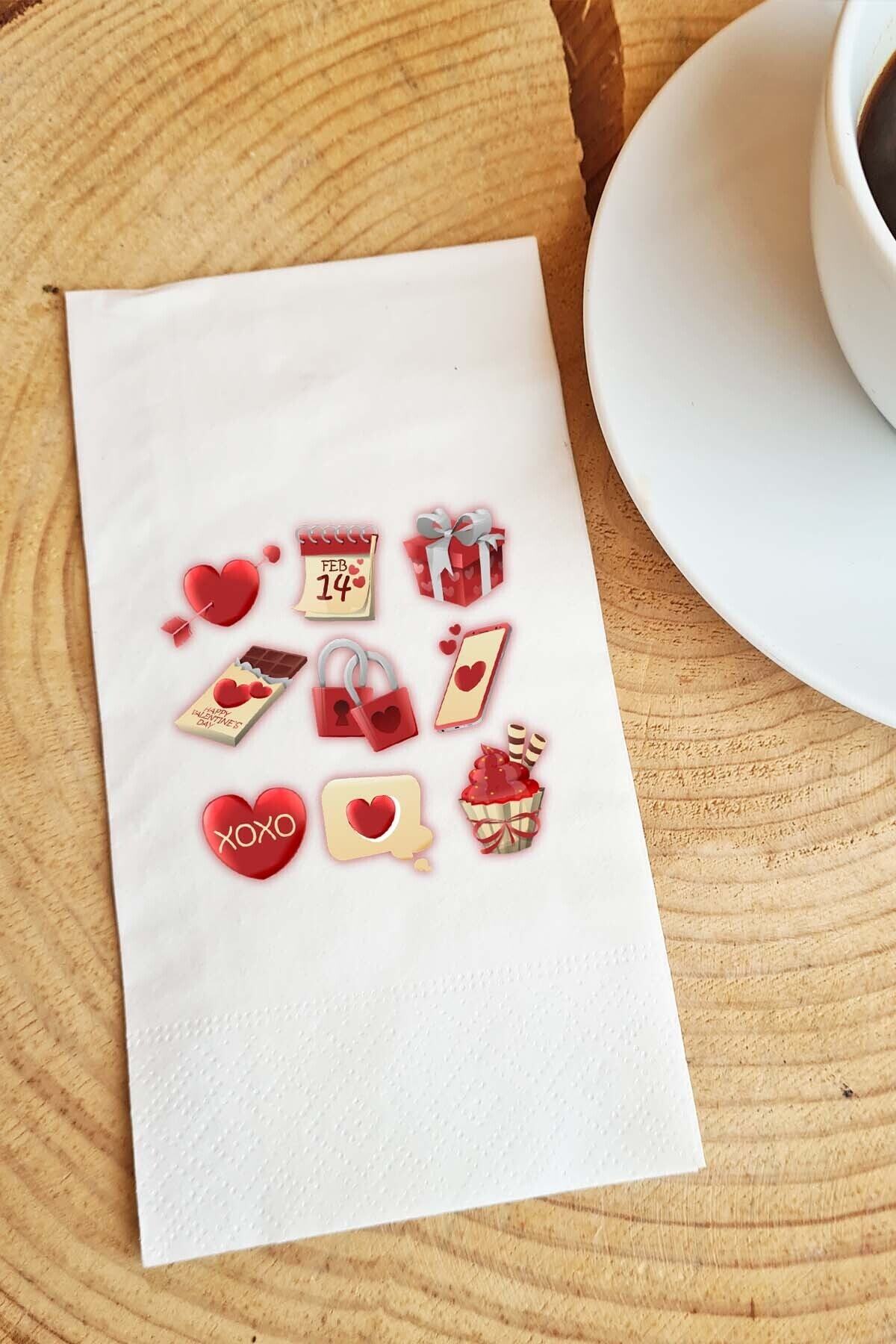 PEKSHOP Sevgiliye Sunum Peçetesi Valentine's Day Yazılı Sevgililer Günü Konuşan Kağıt Peçete