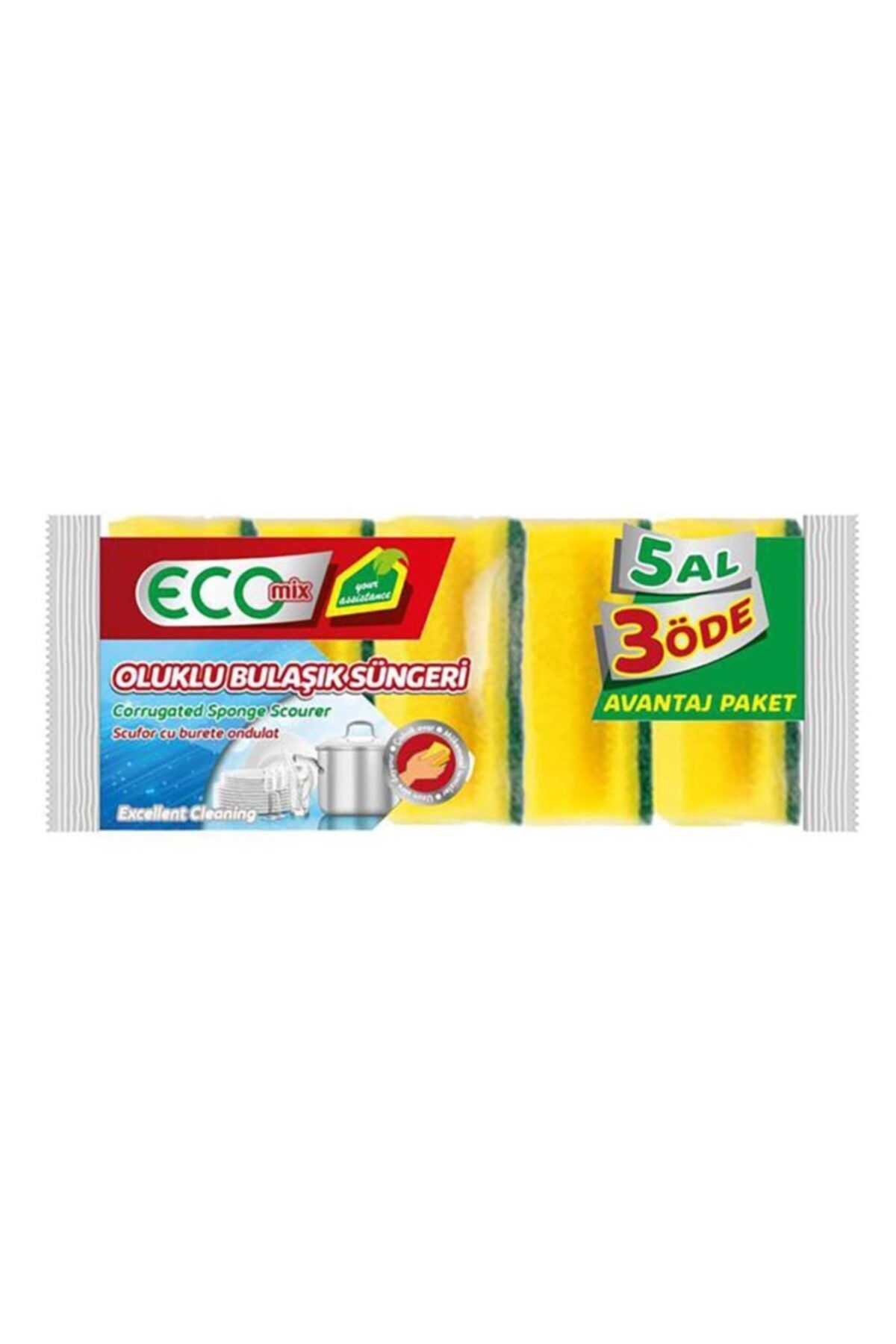 ecomix 5'li Oluklu Sünger
