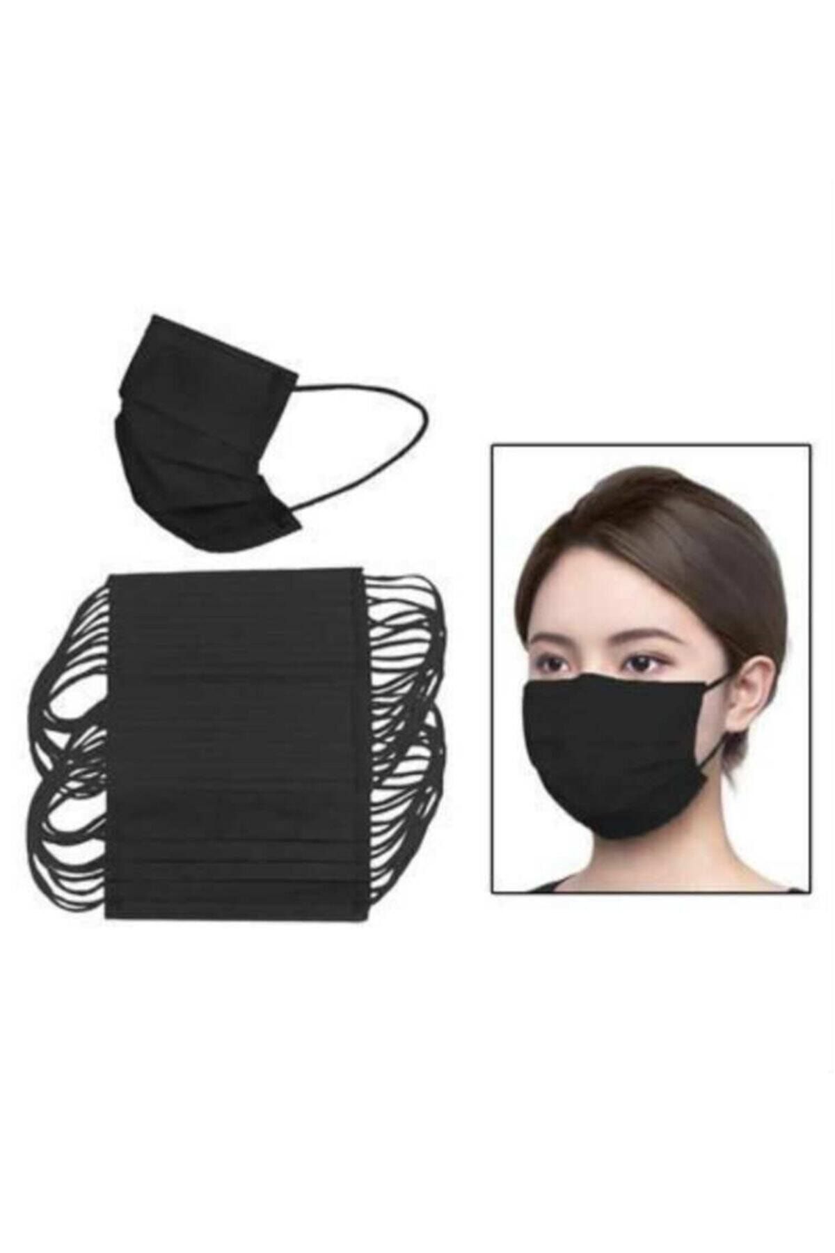 cerrahi maske 3 katli telli siyah medikal maske 100 adet 2 kutu fiyati trendyol