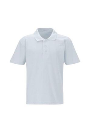 Beyaz Kısa Kol Unisex Polo Yaka T-shirt Image 0