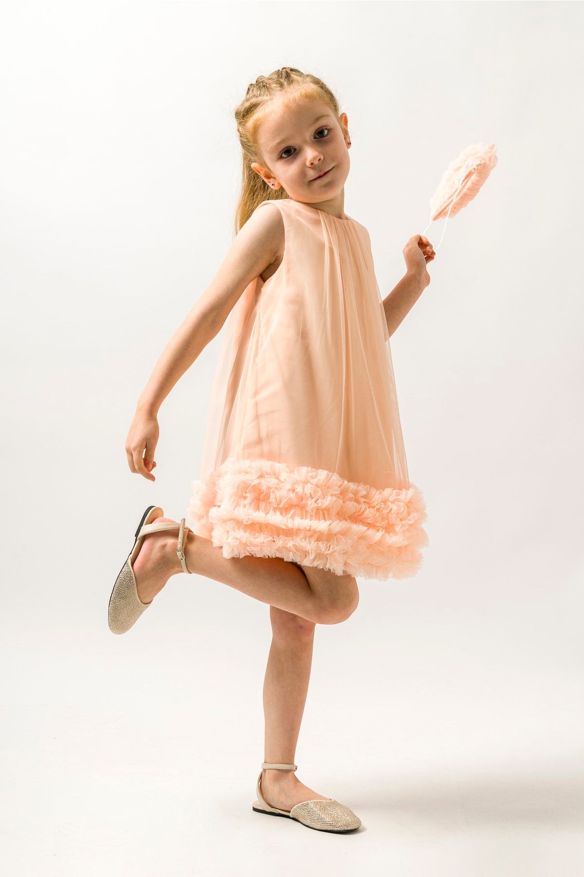 WECAN EXCLUS VE Children s Dress Ruffled Tulle Special Occasion