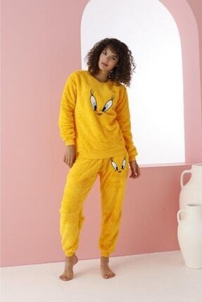 Kadın Pijama Takımı Welsoft Peluş Civciv Tweety Kuşu Image 0