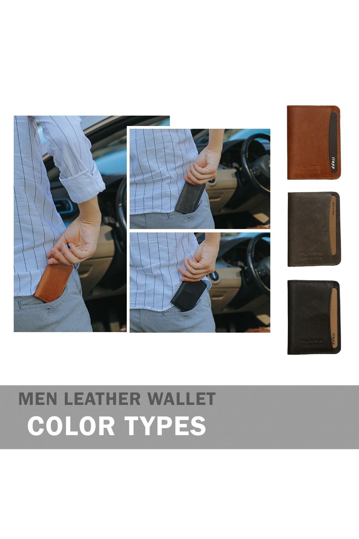 جا کارتی کیف پول مینی آبی نای با چرم طبیعی محافظت شده از Rfid