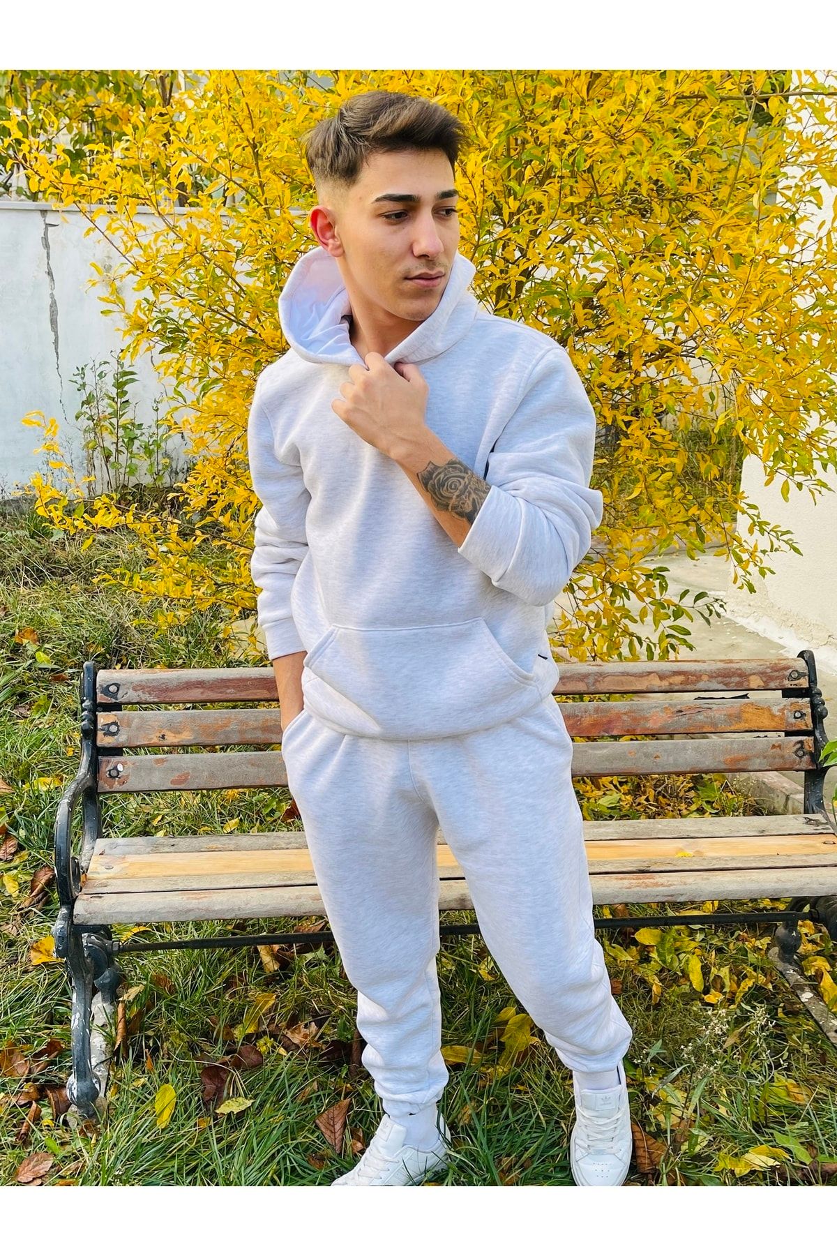 Yellow and white tracksuit clearance