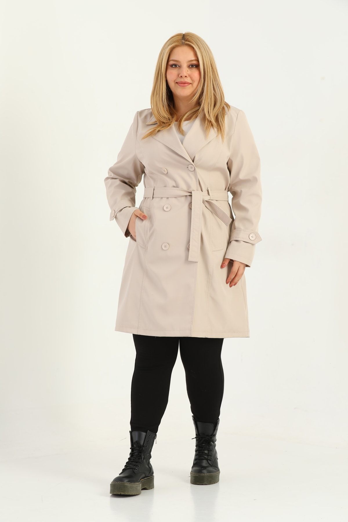 Plus size discount lined trench coat