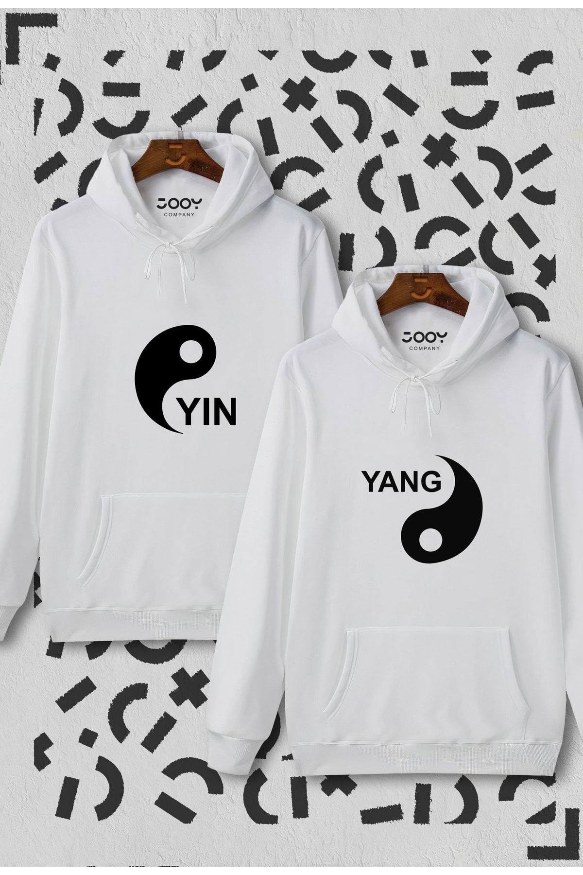 Yin and yang couple hoodies 2025