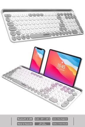 Ekw-28 2.4g Bluetooth Bt1 Bt2 Çoklu Cihaz Bağlantılı Ulta Ince Q Mac-wın-ıos-android Kablosuz Klavye Image 0