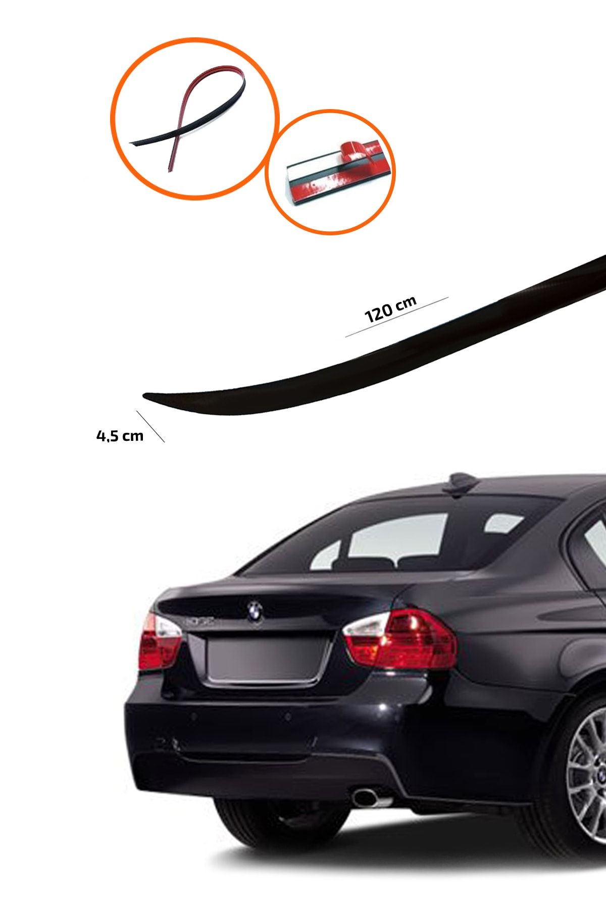 e otomarket Bmw E90 Bagaj Üstü Spoiler Piano Black
