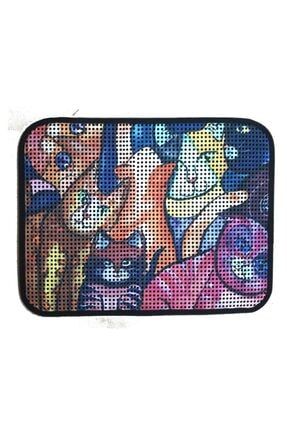 Elekli Desenli Kedi Tuvalet Önü Paspası 60 X 45 Cm Kedi Suratlar Image 0