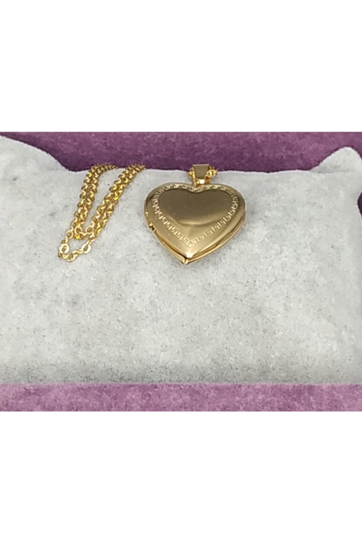 Lapis Takı Çelik Küçük Kalp Resimlik Kolye Gold