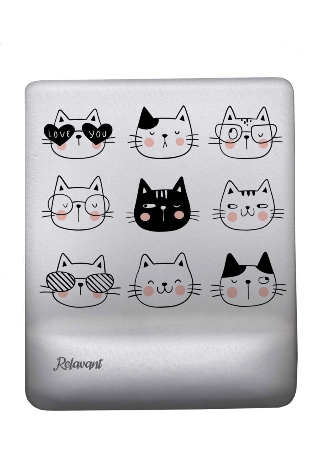Relavant Kedi Kafalar Pati Bilek Destekli Mouse Pad 19/23 Cm