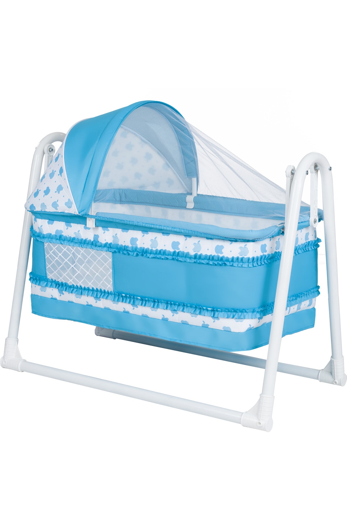 POLLY BABY Polly Lüks Portatif Pencereli Sallanır Sepet Beşik Hamak Beşik Mavi