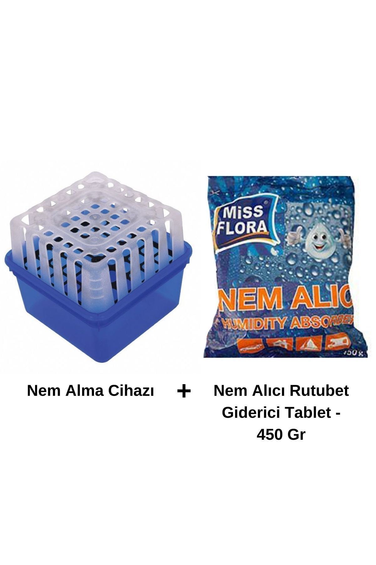 Miss Flora Parfümsüz Nem Alıcı Rutubet Engelleyici Giderici 450 Gr Tablet + Nem Alma Kutusu