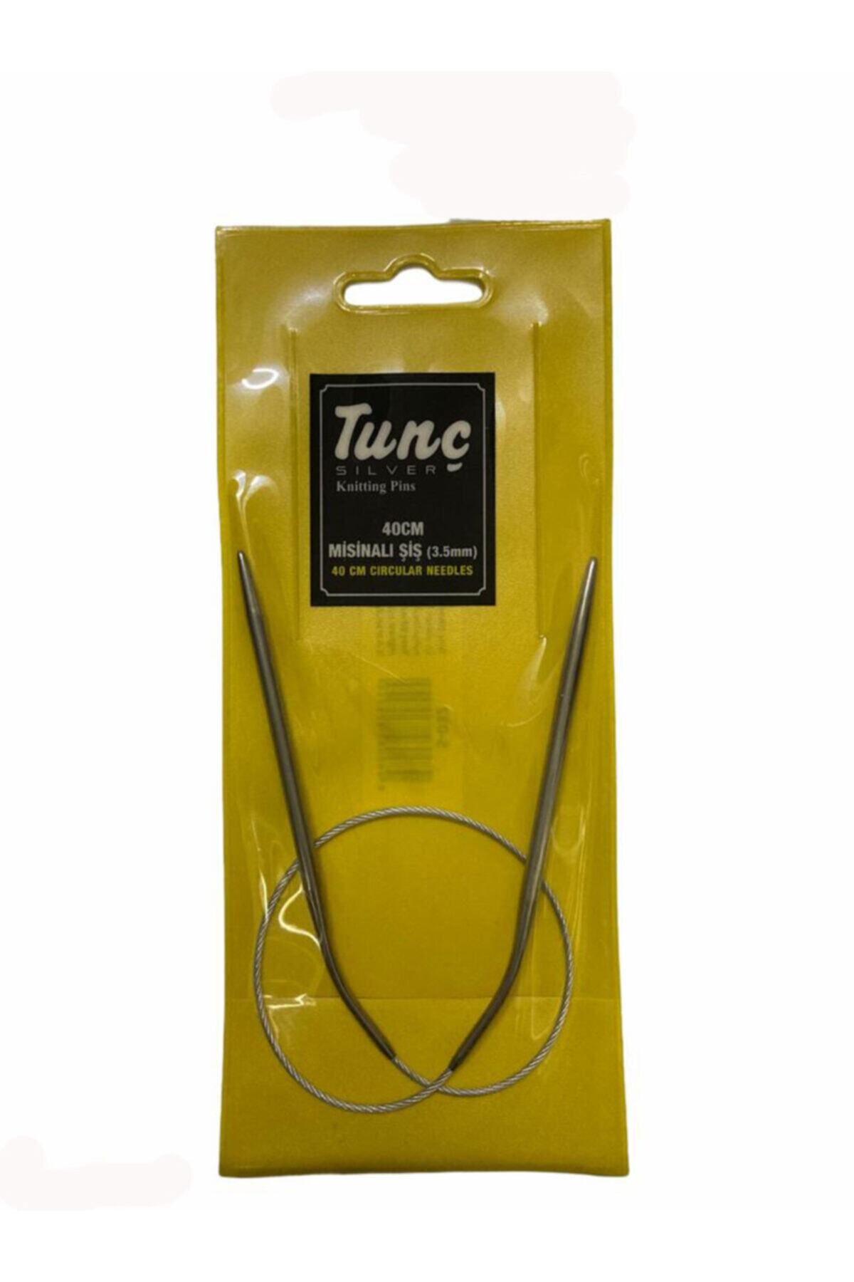 Tunç Titanyum Plus + No: 3,5---40 Cm--- Çelik Misinalı Örgü Şişi Titanyum Yapıda