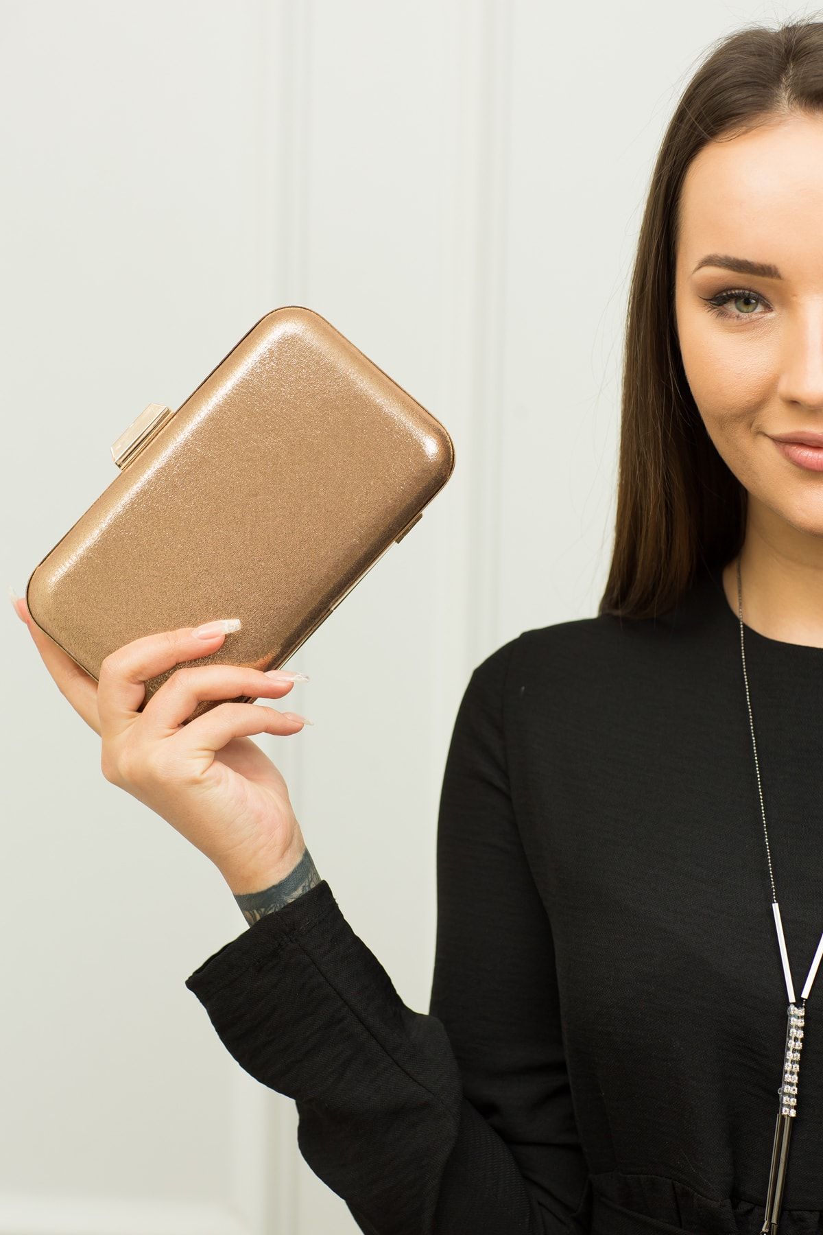 weem bag Kasalı Rose Sıvama Abiye Çanta