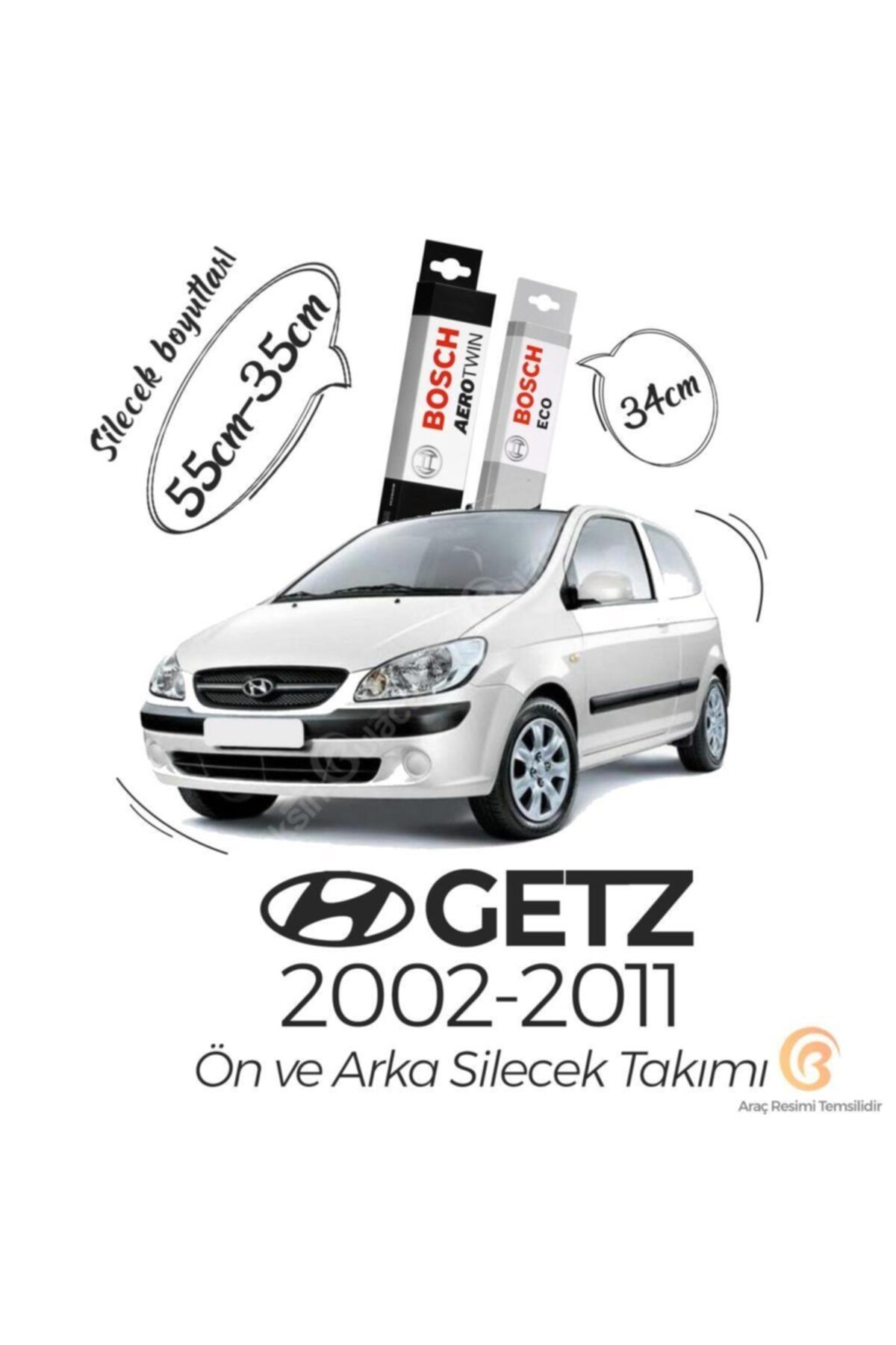 bulacaksin bosch aerotwin hyundai getz 2002 2011 on arka silecek seti fiyati yorumlari trendyol
