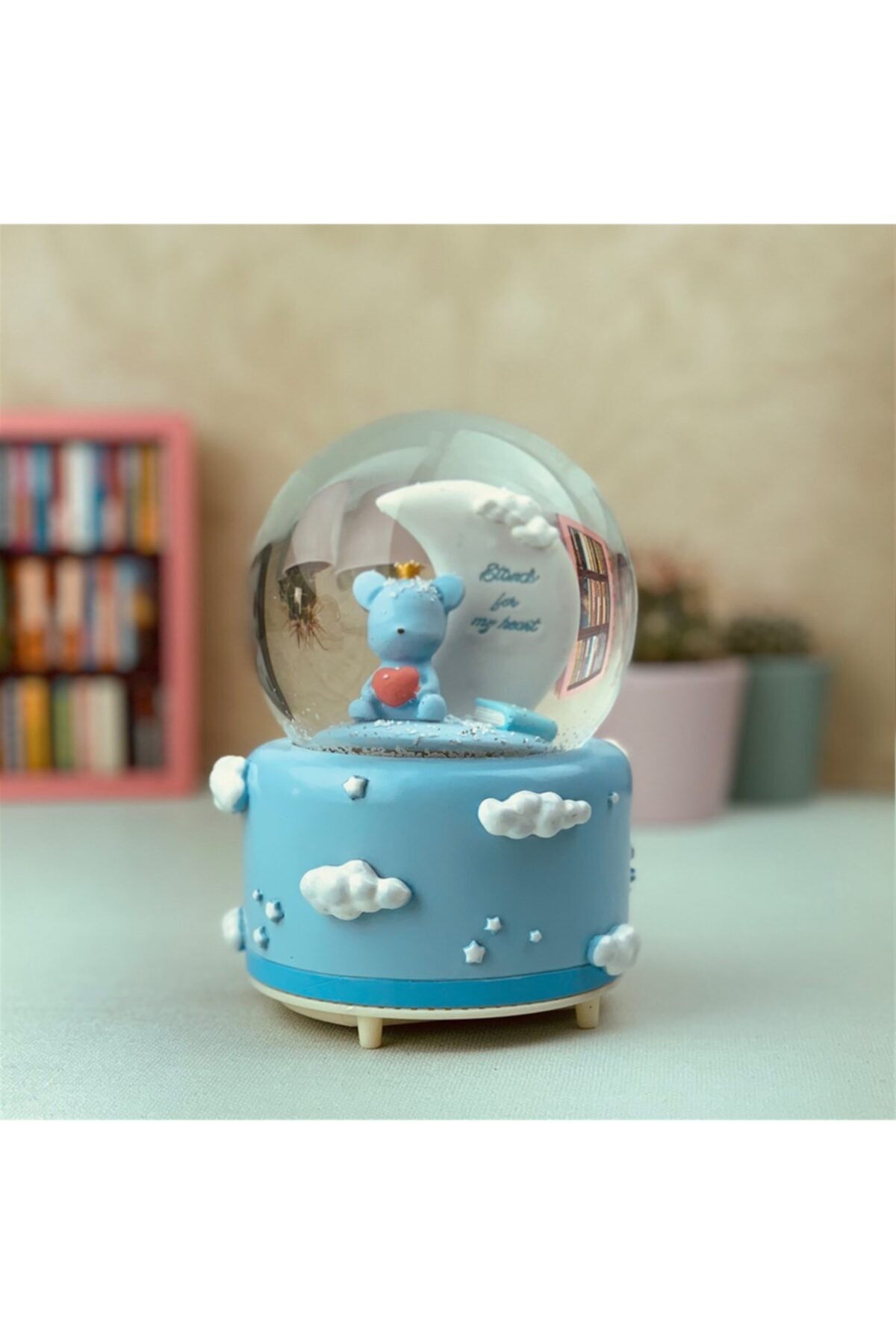 Herbirşey Hoş Geldin Bebek Büyük Boy Kar Küresi Işıklı Müzikli Püskürtmeli Mavi
