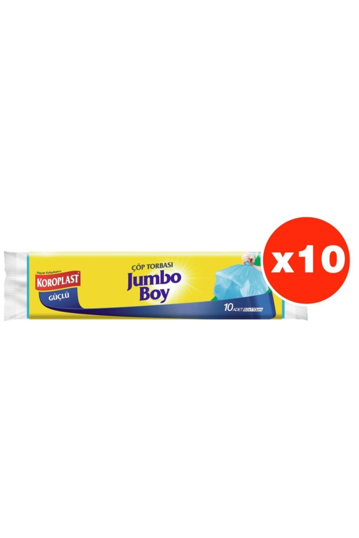 Koroplast Güçlü Jumbo Boy 10lu Çöp Torbası X 10 Paket (80*110 Cm)