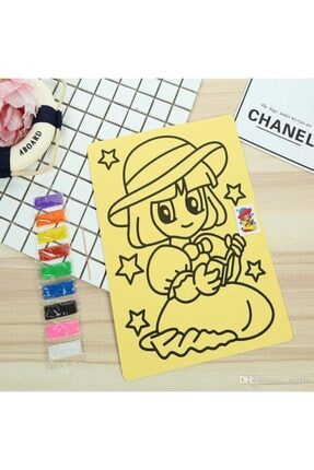 15 Ad. A4 Büyük Boy (kız-erkek) Kum Boyama Seti ( Erkek-7 Kız-8 Model 1'er Ad.) Image 2