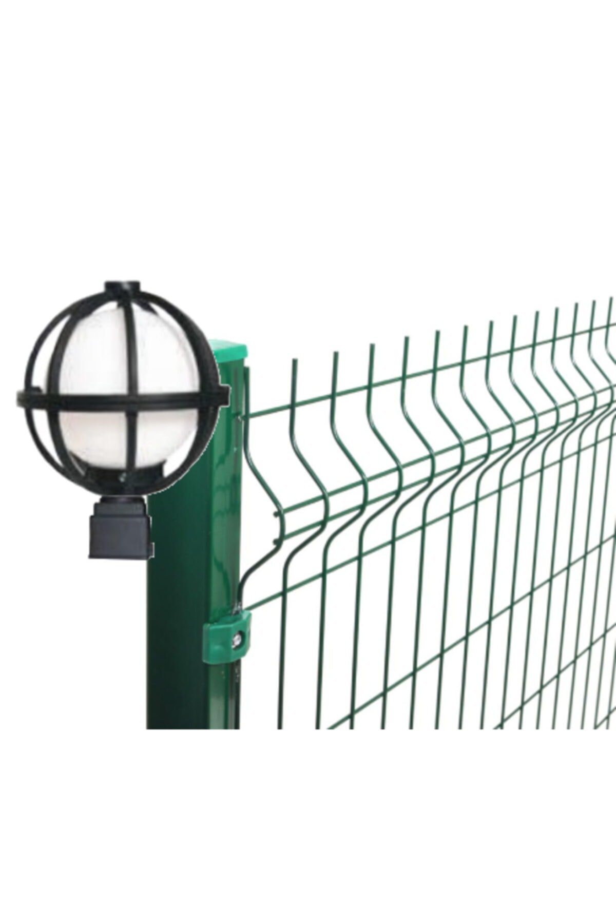 Lambax Panel Çim Çit Kare Tabanlı Meridyen Direk Üstü Bahçe Armatürü Siyah